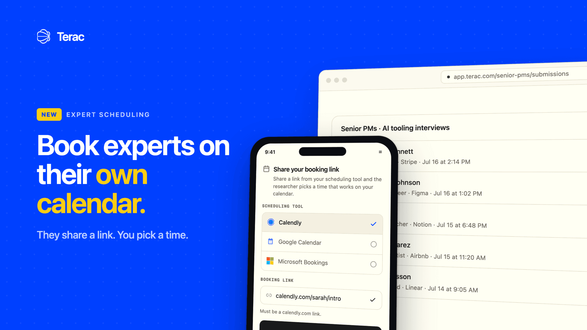 Book Experts on Their Own Calendar